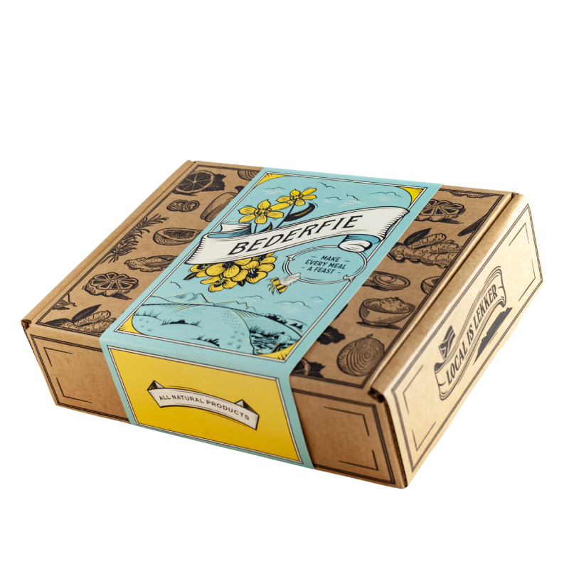 Funky Ouma Bederfie Sleeved Gift Box – lifestyle shot as a braai gift