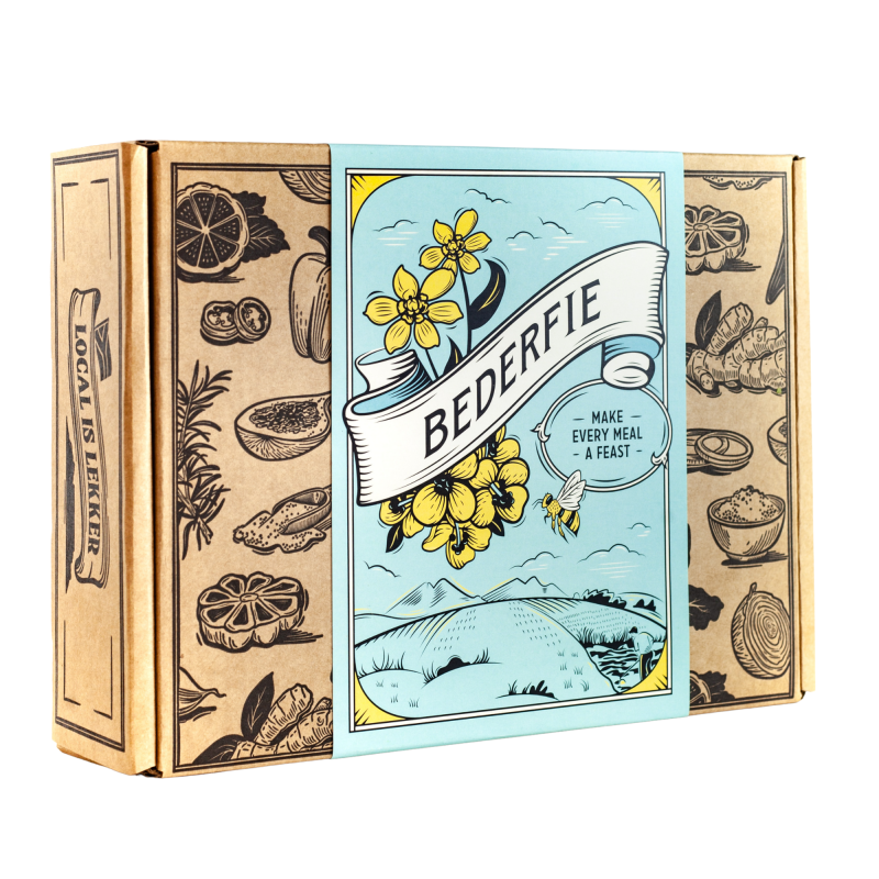 Funky Ouma Bederfie Sleeved Gift Box – box open showing spice jars inside