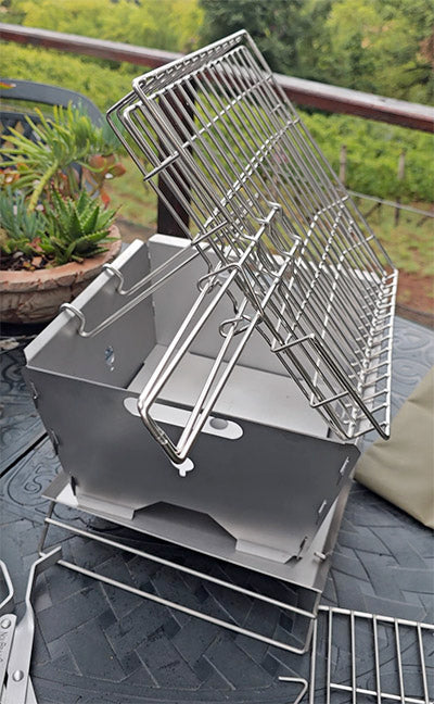 Flat Pack Deluxe Braai – fully assembled side view