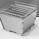 Flat Pack Biker Braai with Double Grid – fully assembled side view