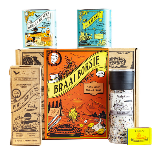 Funky Ouma Braai Sleeved Gift Box – full box front view