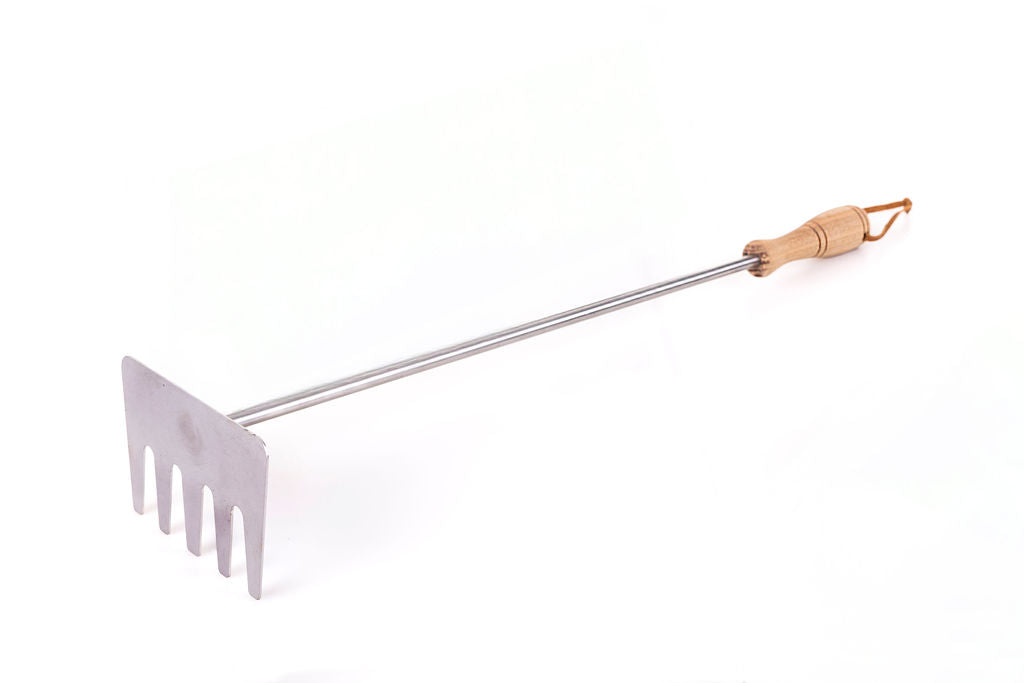 Forken Lekker Braai Rake – stainless steel tines front view