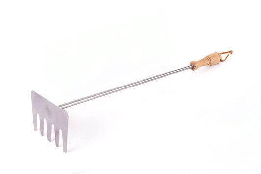 Forken Lekker Braai Rake – stainless steel tines front view