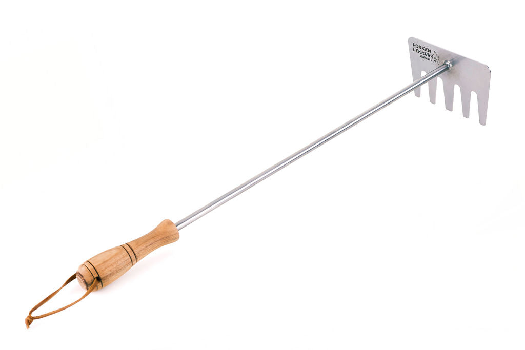 Forken Lekker Braai Rake – Knysna Blackwood handle detail
