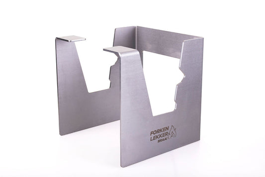 Forken Lekker Braai Rib Stand – fully assembled stainless steel side view