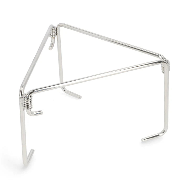 Folding Triangle Stand 150mm – stainless steel assembled side view