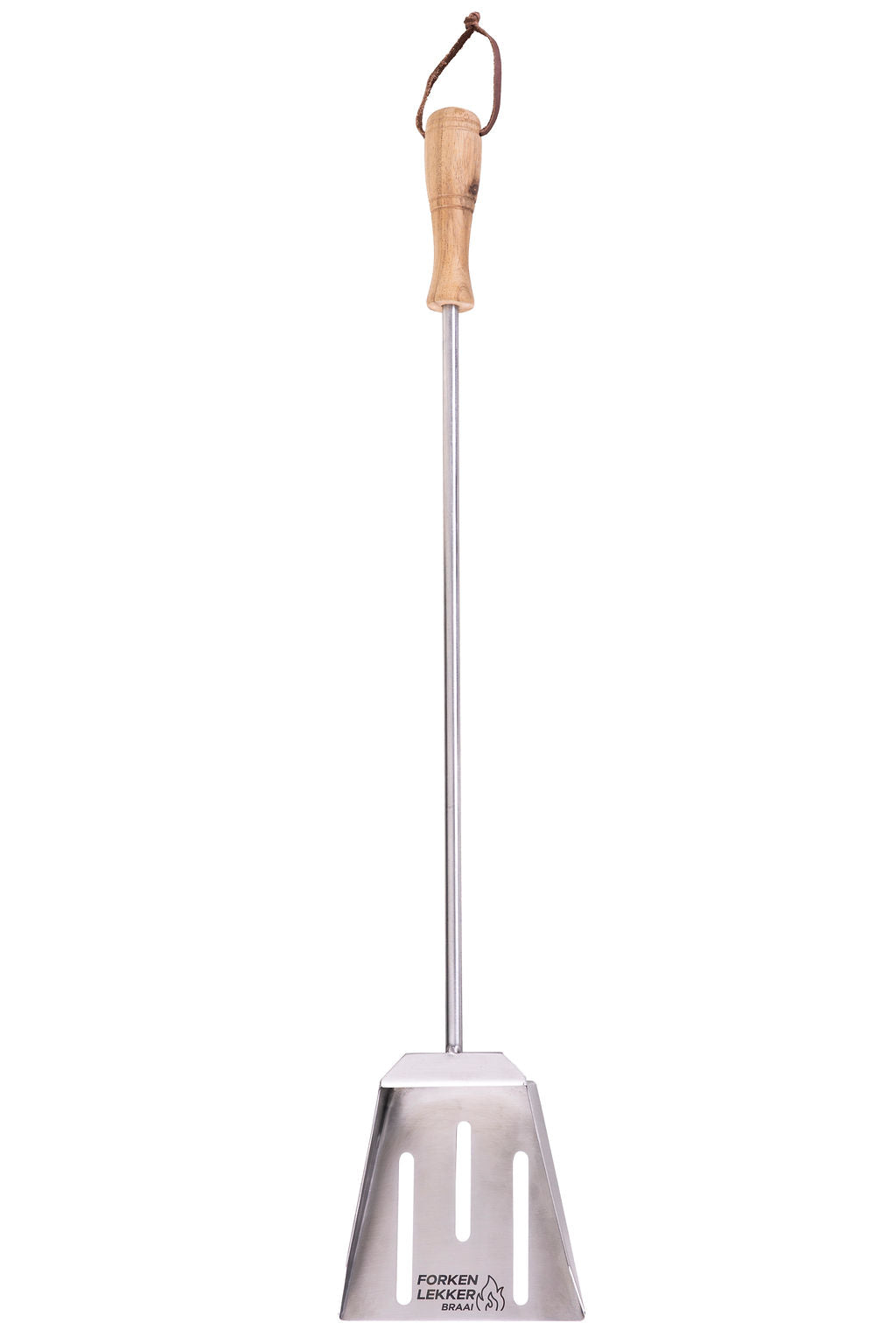 Forken Lekker Braai Slotted Spade – slot detail close-up
