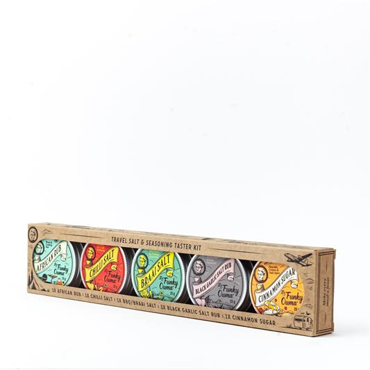 Funky Ouma Travelling Tiny Taster 5 Pack – five mini spice jars product shot