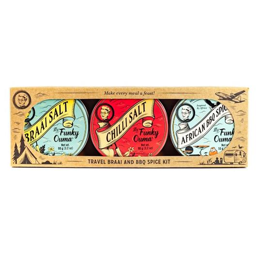 Funky Ouma Travel Trio Spice Pack – three spice jars product shot
