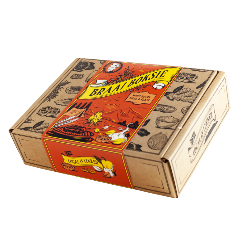 Funky Ouma Braai Sleeved Gift Box – sleeve detail close-up