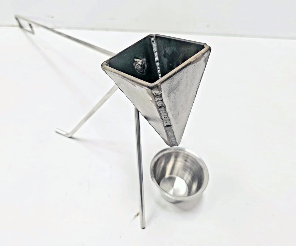 Flambadou with Bag Stand and Cup – full kit laid out flat