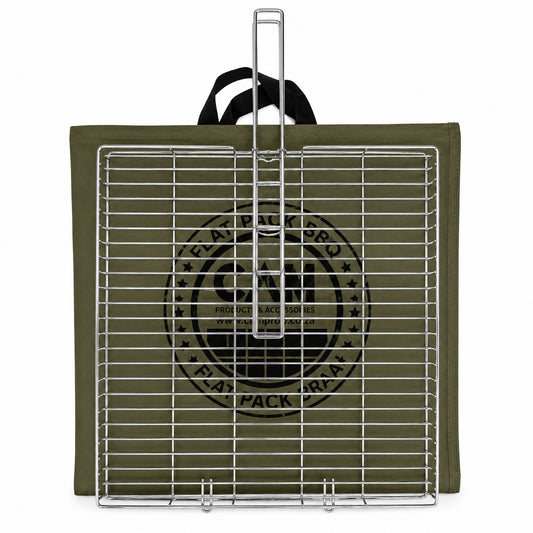 CAM Braai Grid Deluxe 30x30cm with Bag – 304 Stainless Steel